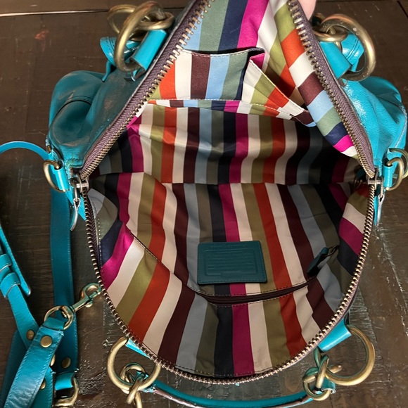 COACH Limited Edition FRANCINE TURQUOISE LEGACY TOTE BAG - Picture 6 of 15